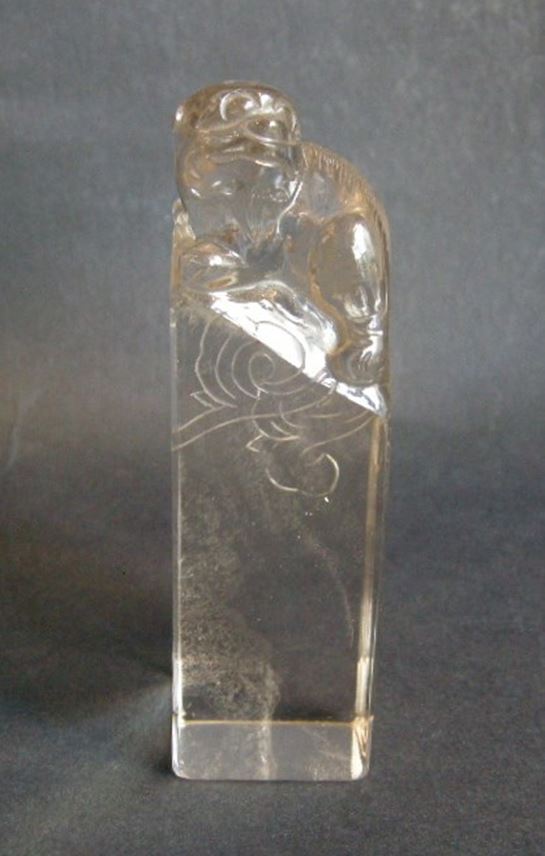 Rock crystal seal with ruyi incised and sculpted a fo dog | MasterArt